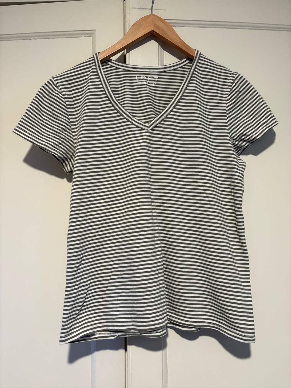 Loft Vintage Soft Striped V-Neck Cotton Tee